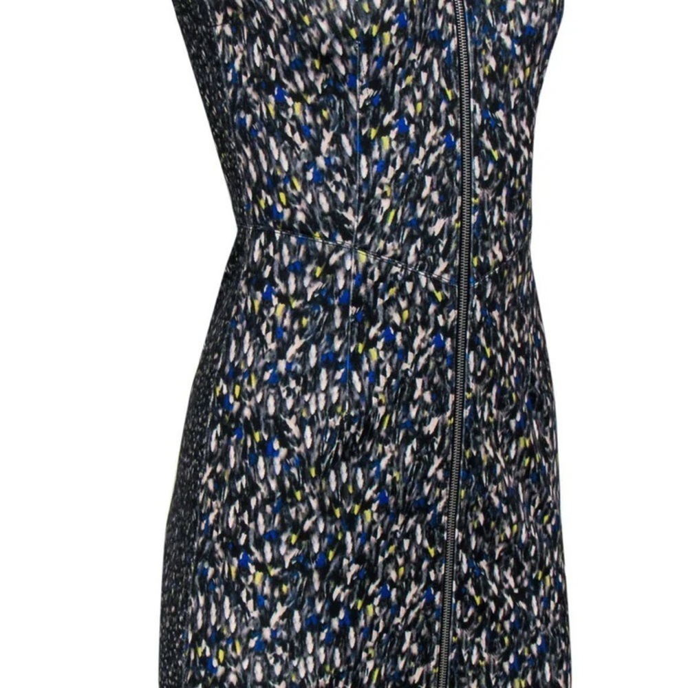 Yigal Azrouel - Speckled Multi Print Zippered Sheath Dress 4 - Picture 12 of 15
